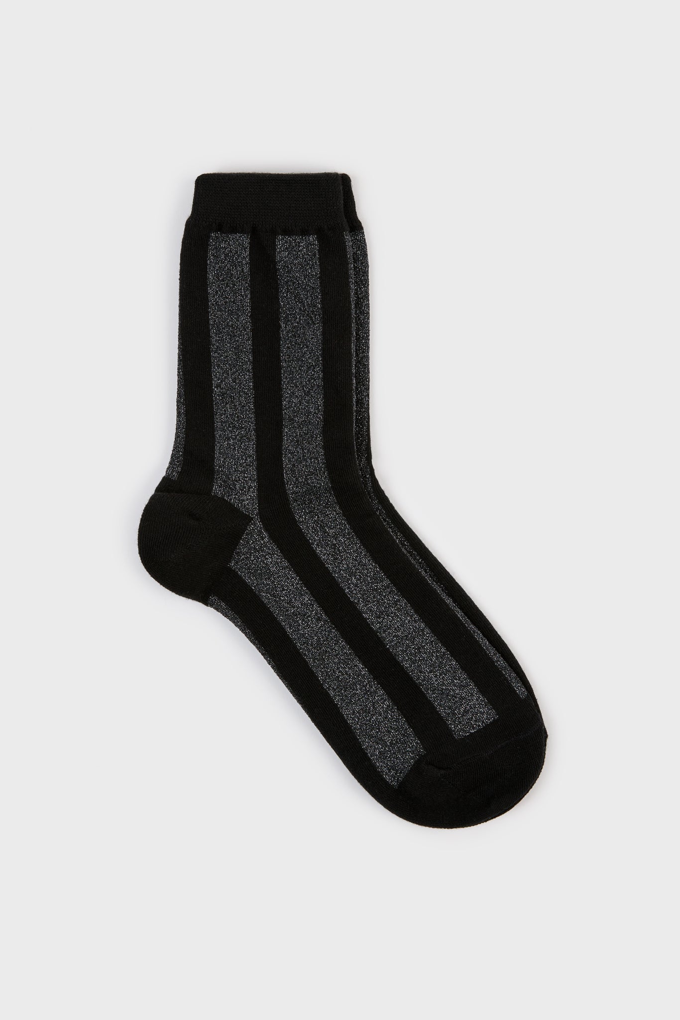 Black and silver glitter vertical striped socks_1