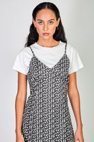 Black and white floral print maxi dress_3