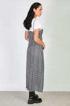 Black and white floral print maxi dress_2