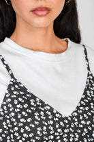 Black and white floral print maxi dress_4