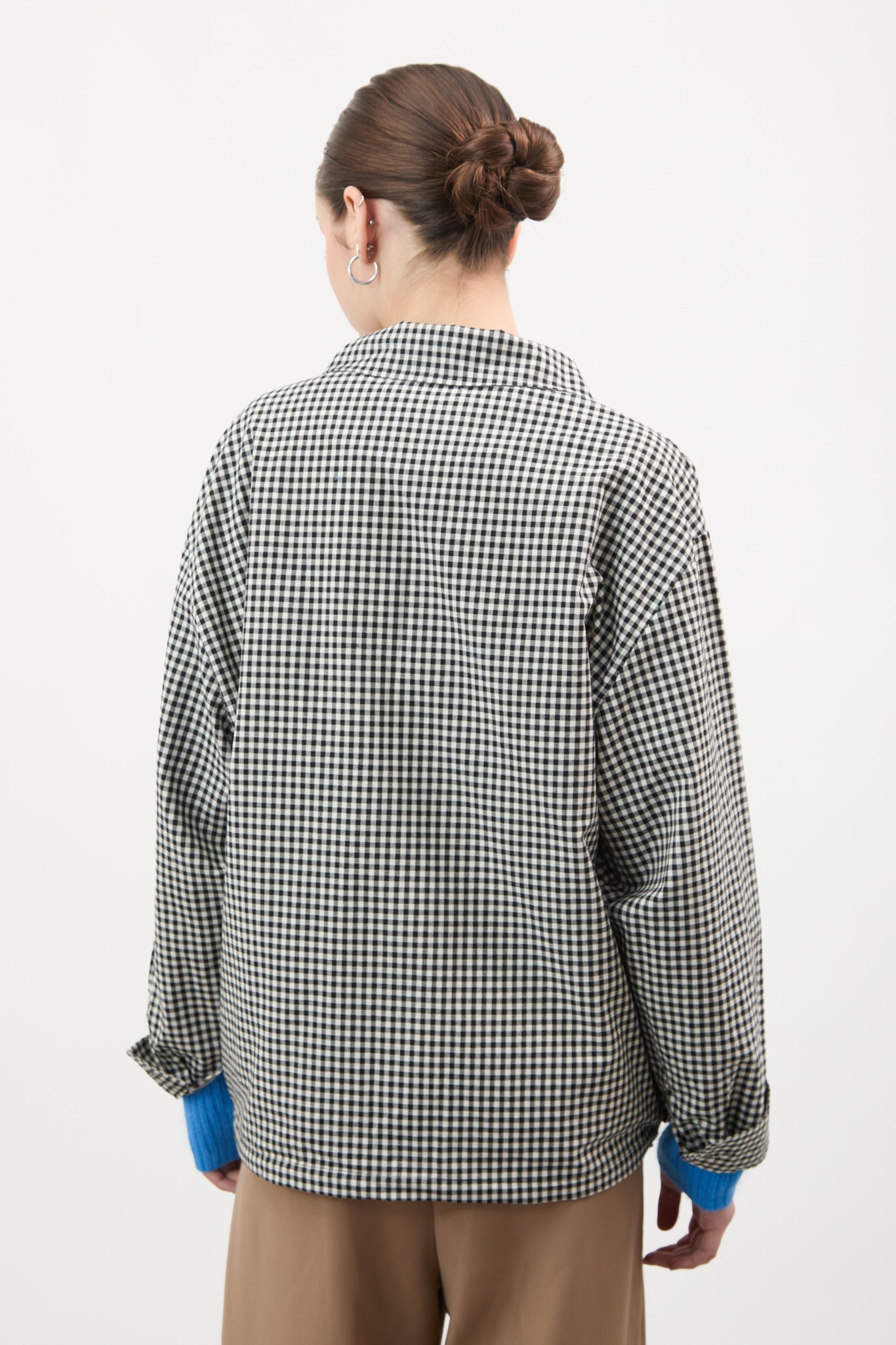 Black and white gingham collared jacket_3
