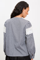 Black and white gingham eyelet blouse_2