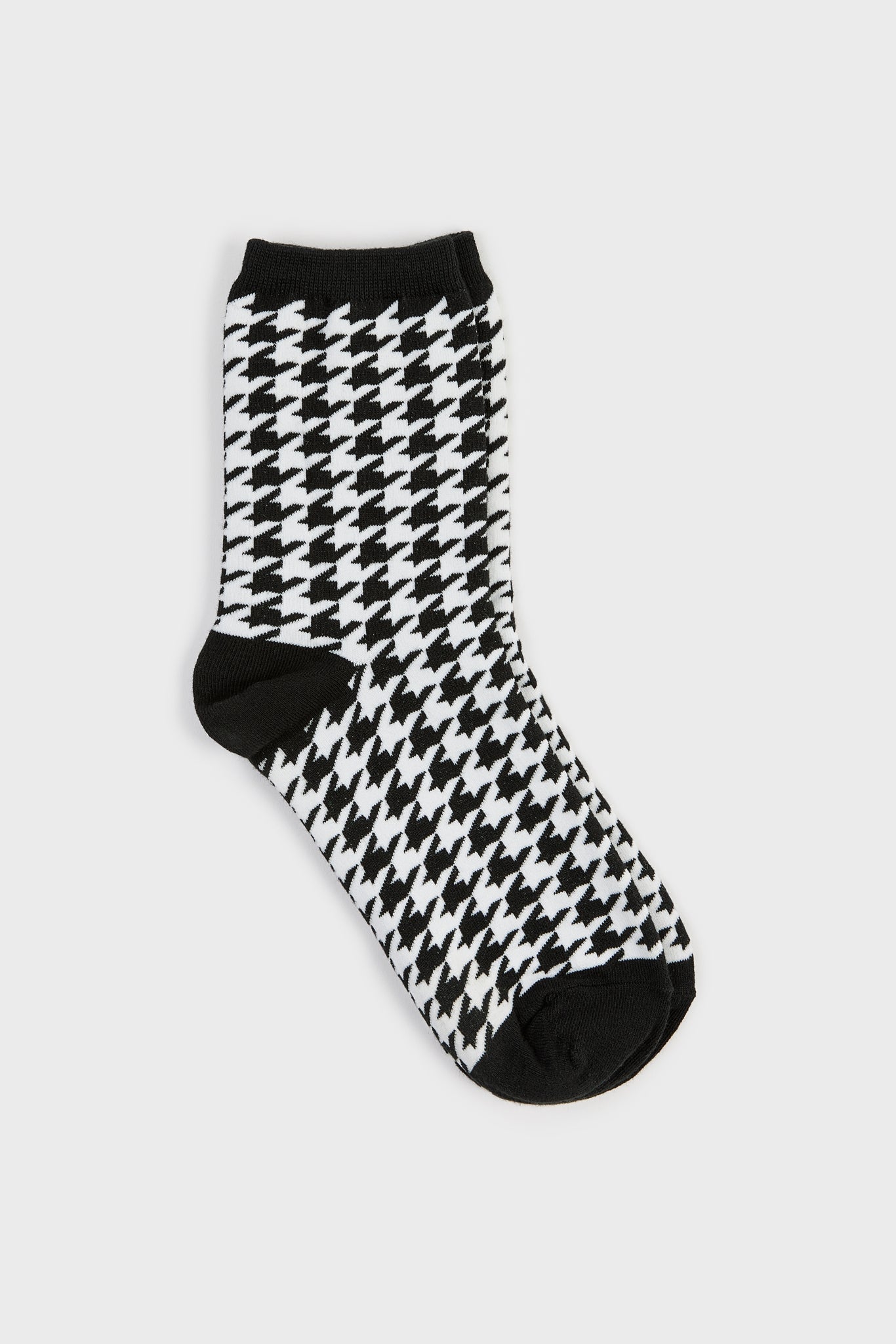 Black and white houndstooth check socks_3