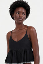 Black and white lace trimmed silky tank_3