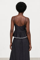 Black and white lace trimmed silky tank_2