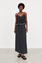 Black and white lace trimmed silky tank_4