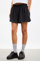 Black and white pinstripe shorts_1
