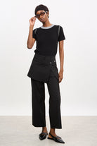 Black and white pinstripe skirt trousers_5