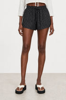 Black and white polka dot balloon shorts_1