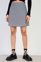 Black and white small gingham skirt_1