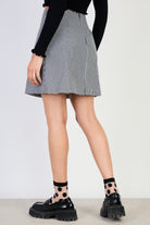 Black and white small gingham skirt_2