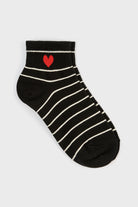 Striped heart ankle socks - Set of 2
