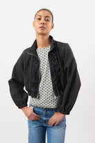 Black box check ruffle trim jacket_2