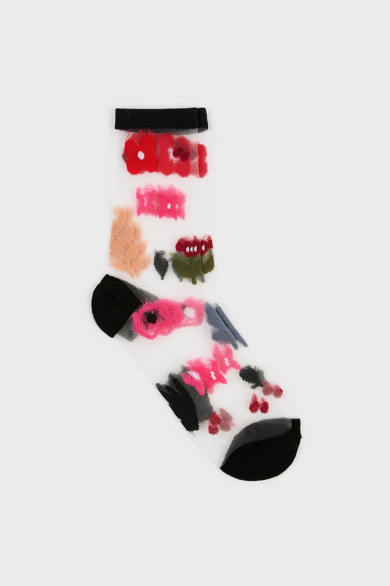 Bright multicolour sheer floral socks - Set of 5