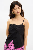 Black cross panel thin strap tank_1