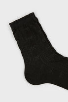 Black decorative ribbed bow socks_2