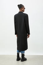 Black double breasted tailored coat jacket_4