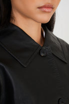 Black double pocket vegan leather jacket_4