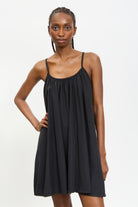 Black double tie back mini dress_3