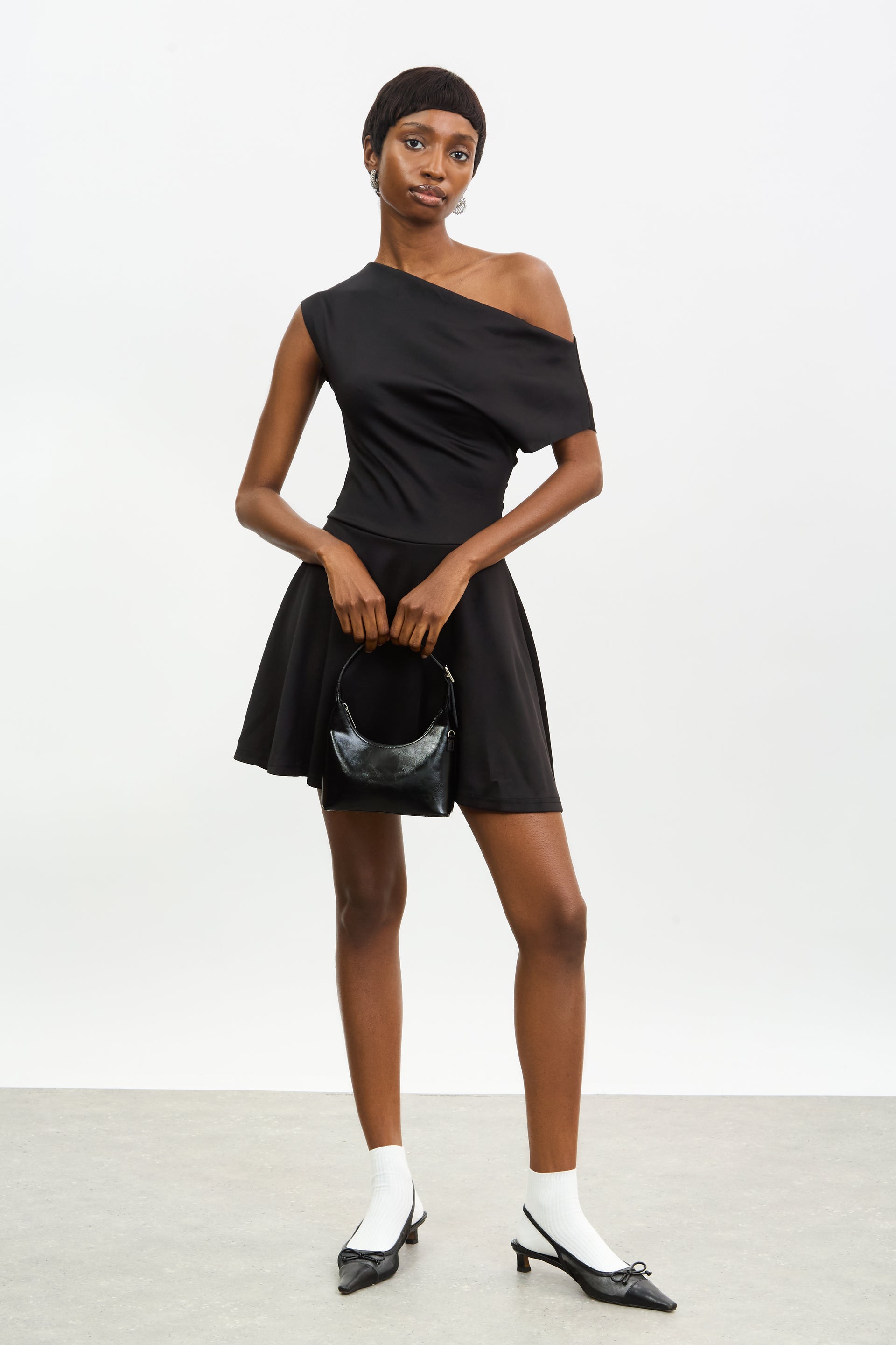 Black draped mini dress | Glassworks London Black draped mini dress | Glassworks London