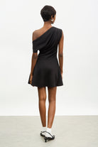 Black draped mini dress_2