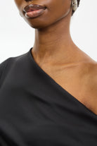 Black draped mini dress_4