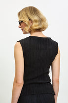 Black draped ribbed tank_3