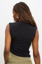 Black draped sleeveless front top_2