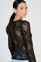 Black embroidered pattern top_2