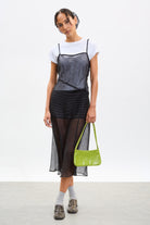 Black floaty side button strappy dress_1