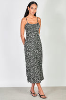 Black floral print maxi dress_1