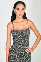 Black floral print maxi dress_3