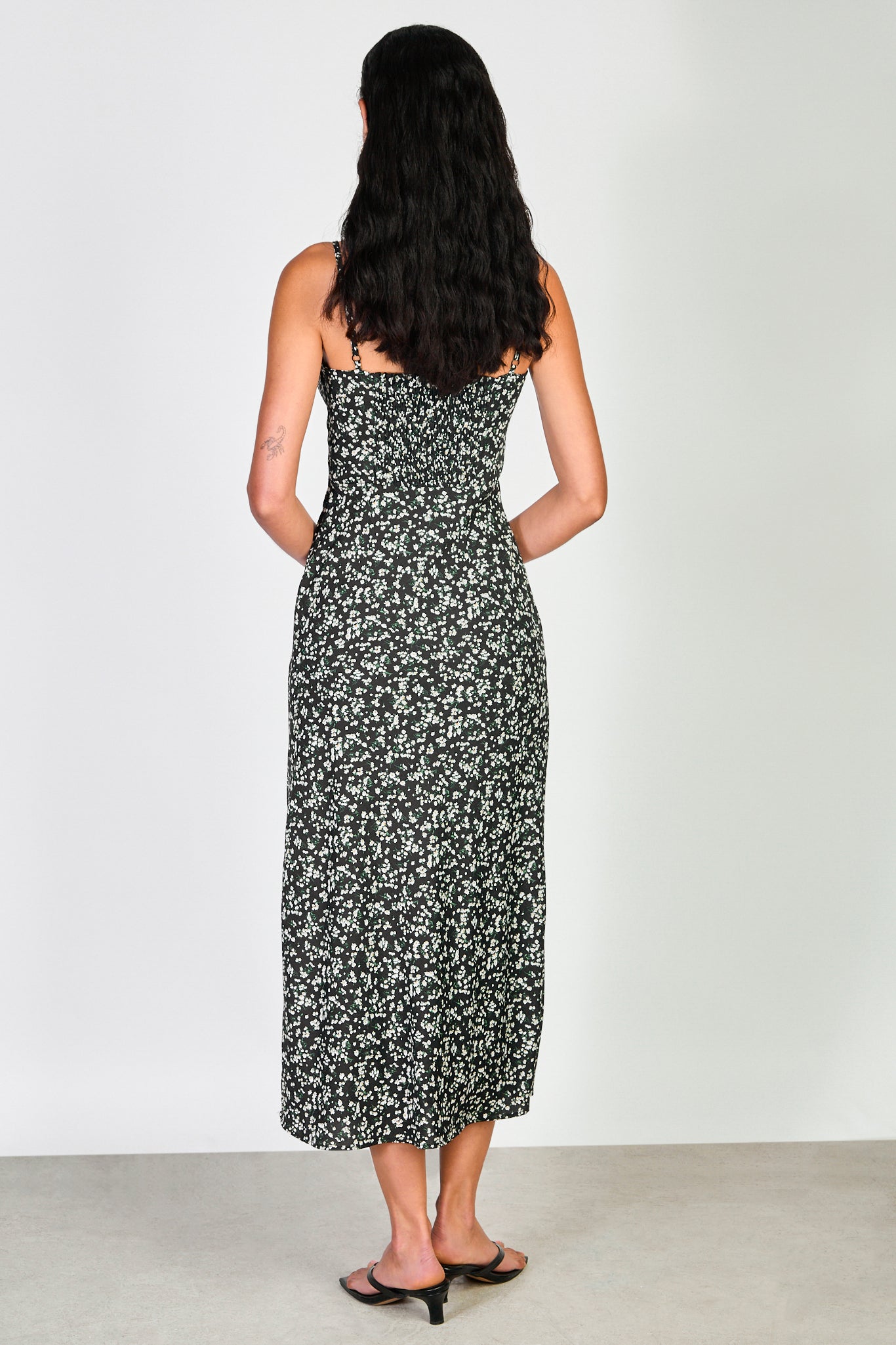 Black floral print maxi dress_2