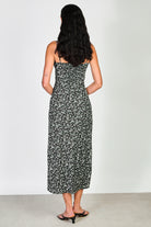 Black floral print maxi dress_2