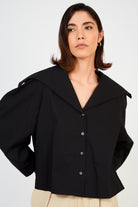 Black giant collar blouse_1