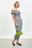 Black gingham cuffed trousers_4