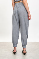 Black gingham cuffed trousers_2
