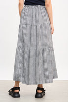 Black gingham tiered maxi skirt_2