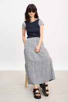 Black gingham tiered maxi skirt_5