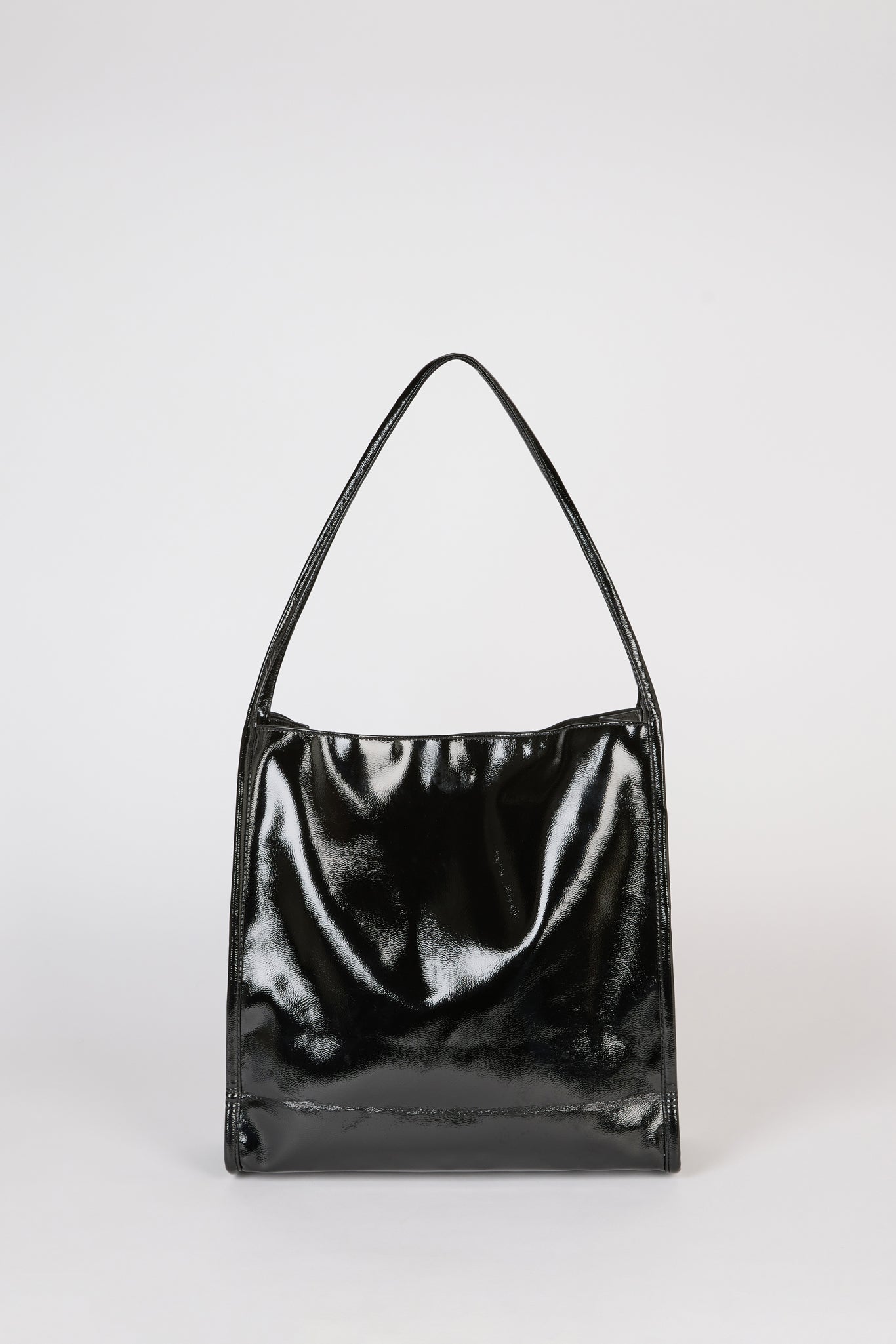 Black high shine PVC tote bag_2