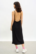 Black jersey low back dress_1