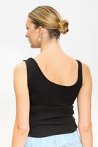 Black looped banding tank top_2