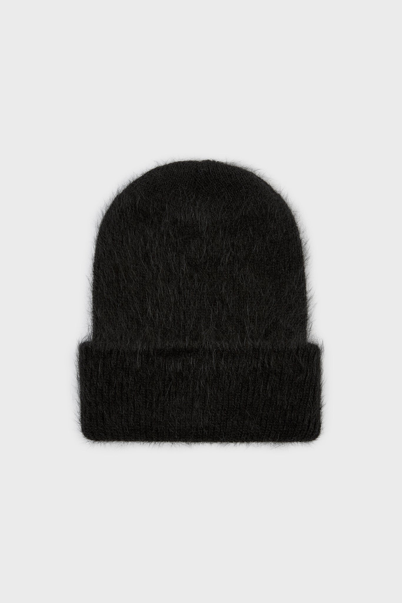 Black mohair beanie hat_1
