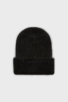 Black mohair beanie hat_1