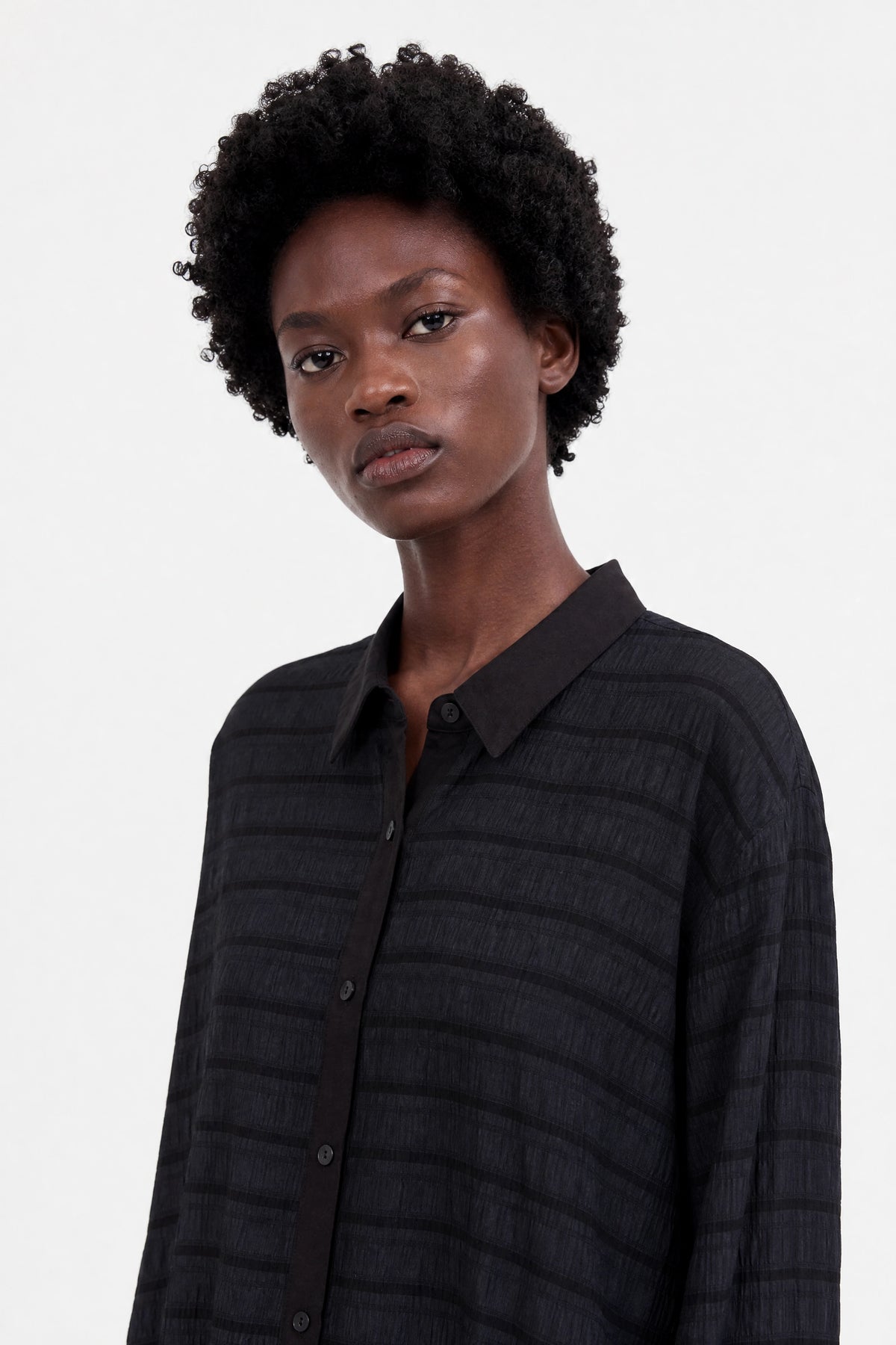 Black on black textured stripe shirt_3
