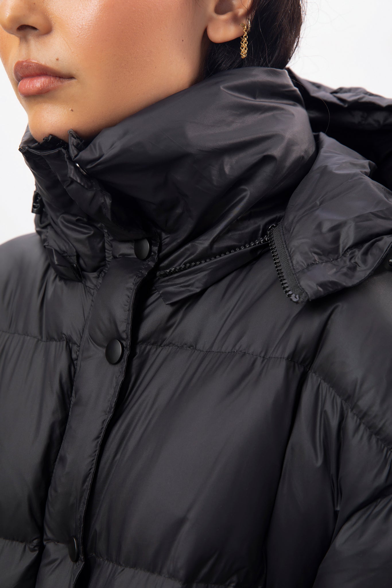 Black oversized duck down puffer jacket_5