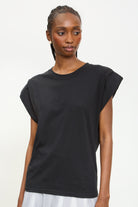 Black padded shoulder tank_1