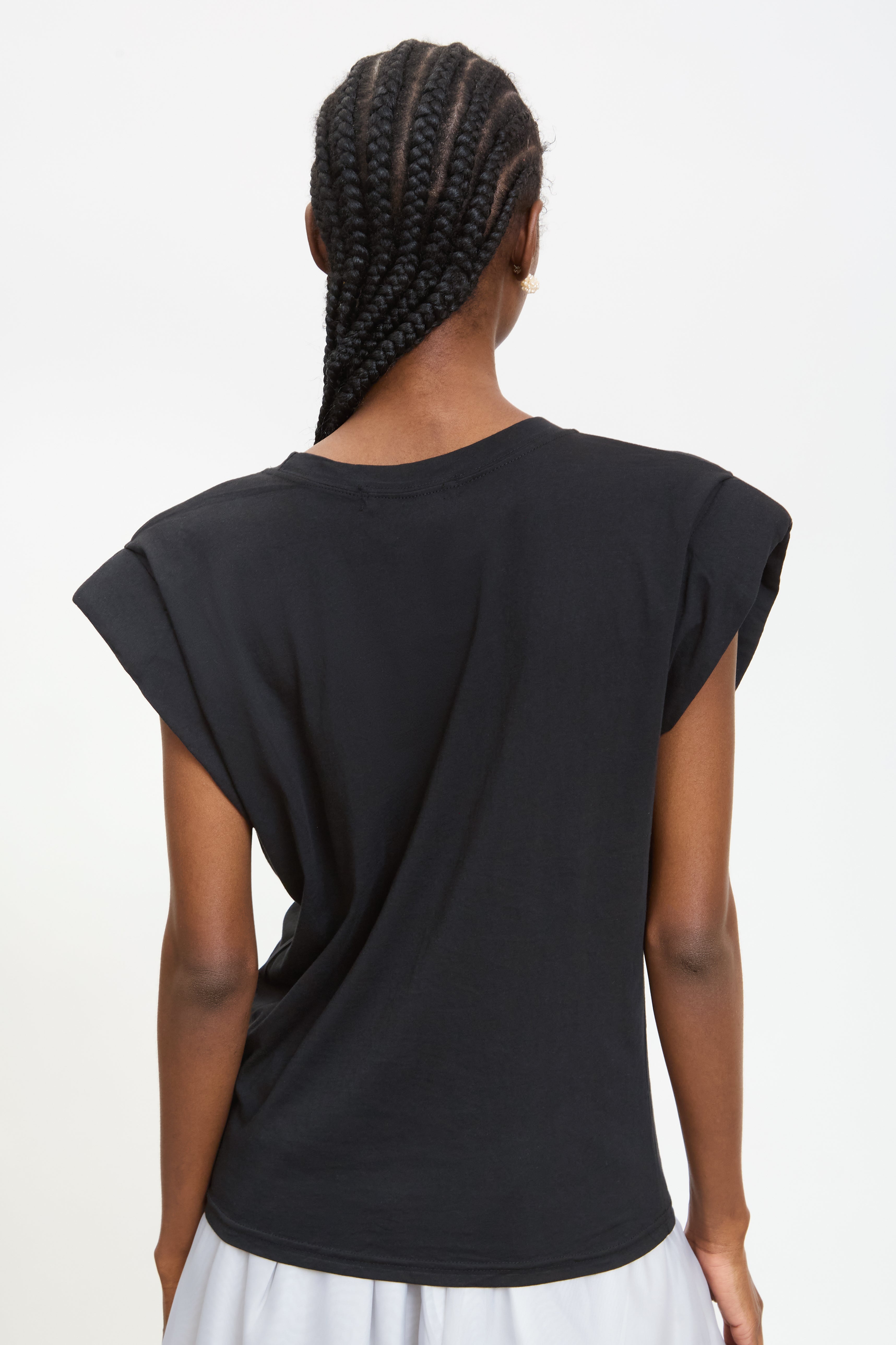Black padded shoulder tank_2