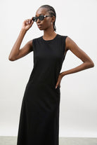 Black peek back jersey dress_3