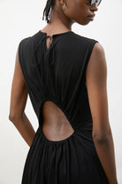 Black peek back jersey dress_4